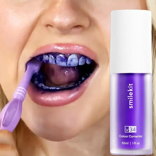 SmileKit V34 Purple Toothpaste 30ml – Tartar Removal, Whitening, Fresh Breath & Oral Care